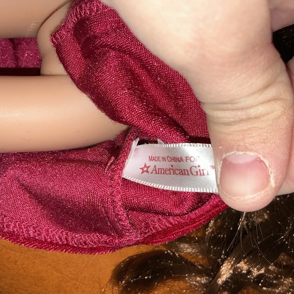 American Girl Wellie Wishers Willa 14.5 Doll American Girl Doll Red Velvet Dress - Picture 5 of 5